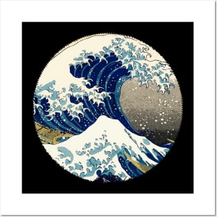 Legendary Great Wave off KANAGAWA abstract style retouched artwork Posters and Art